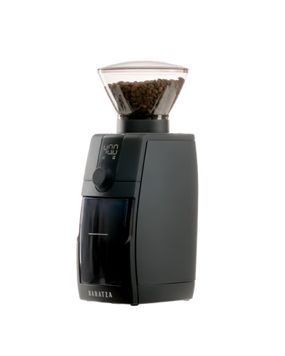 Encore™ ESP Pro Coffee grinder with beans on a transparent background