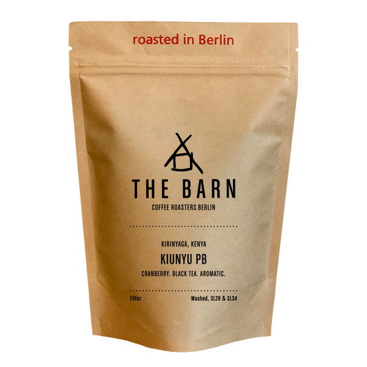 Kiunyu PB coffee bag from The Barn Coffee Roasters Berlin on a white background